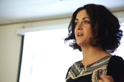 Gloria Hernández, durante su intervención. / OLH